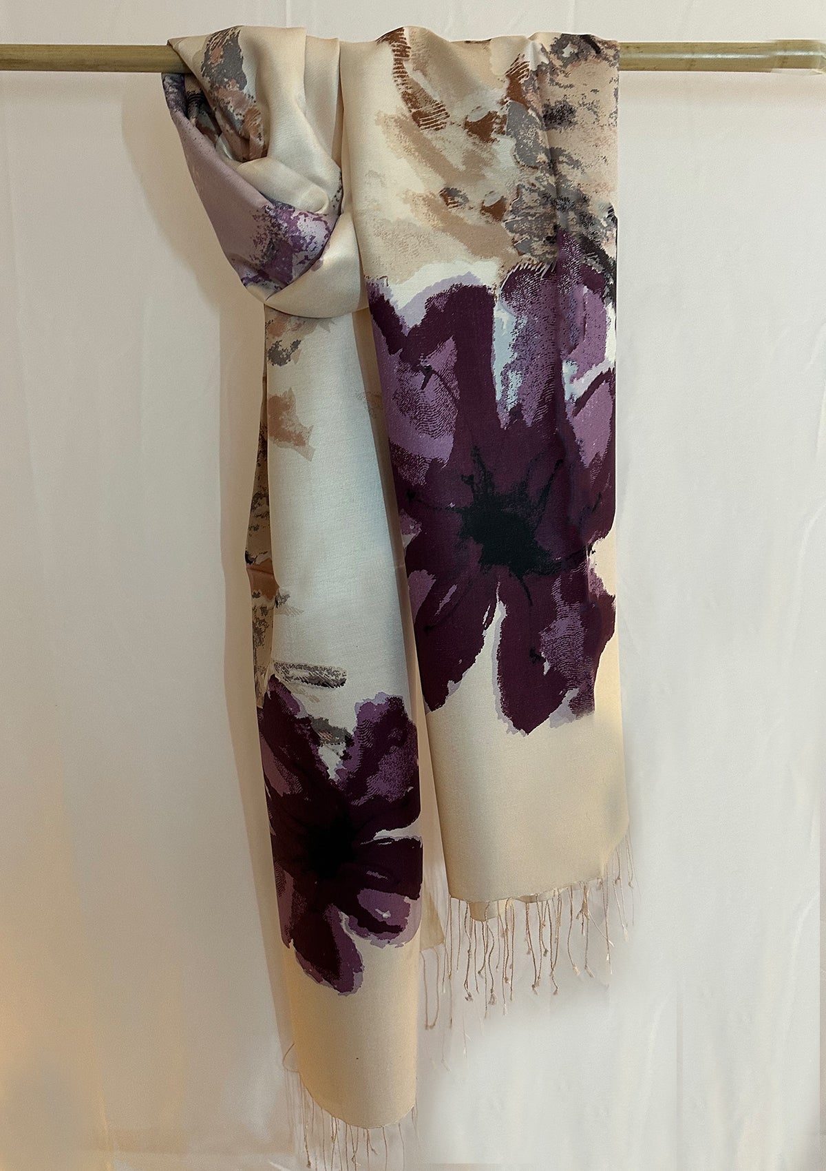 SS-6710 - 100% SILK STOLE - AUBERGINE