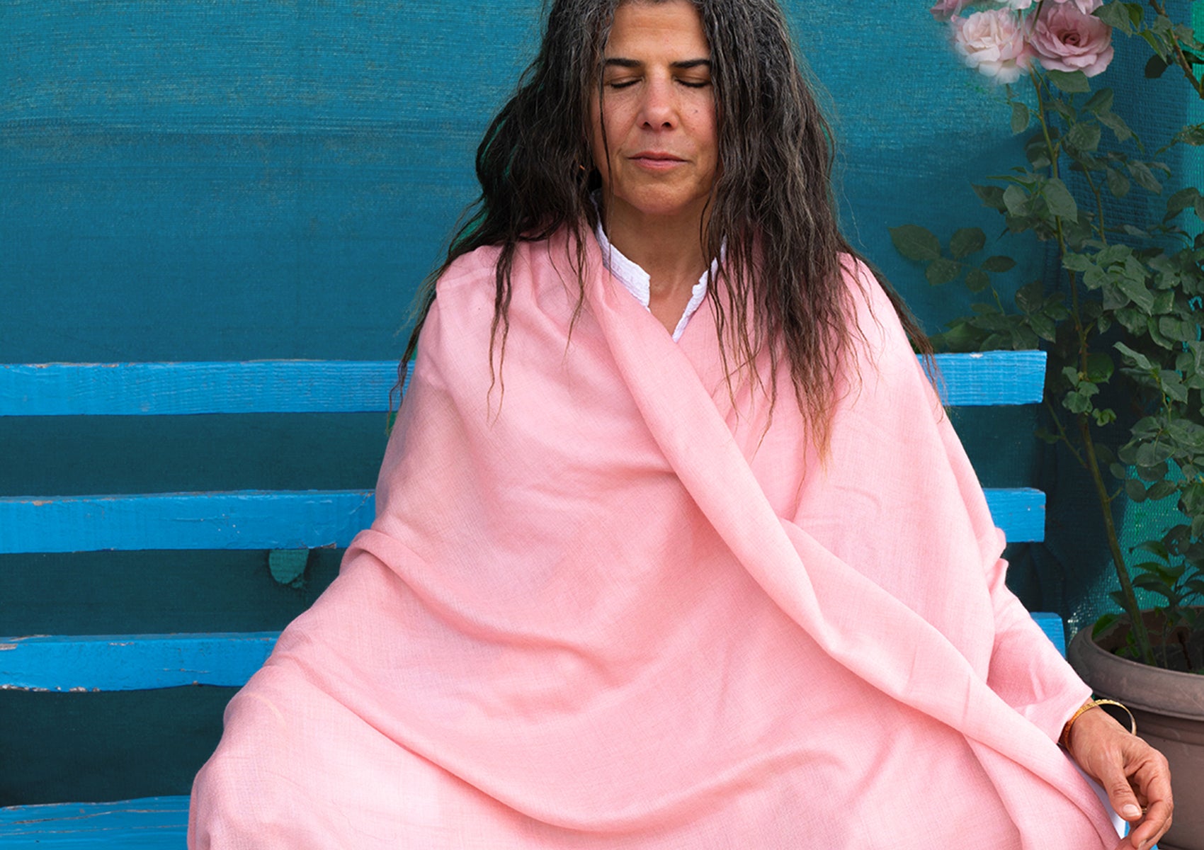 Lakshmi Light - Authentic Pashmina Meditation Shawl - Pink