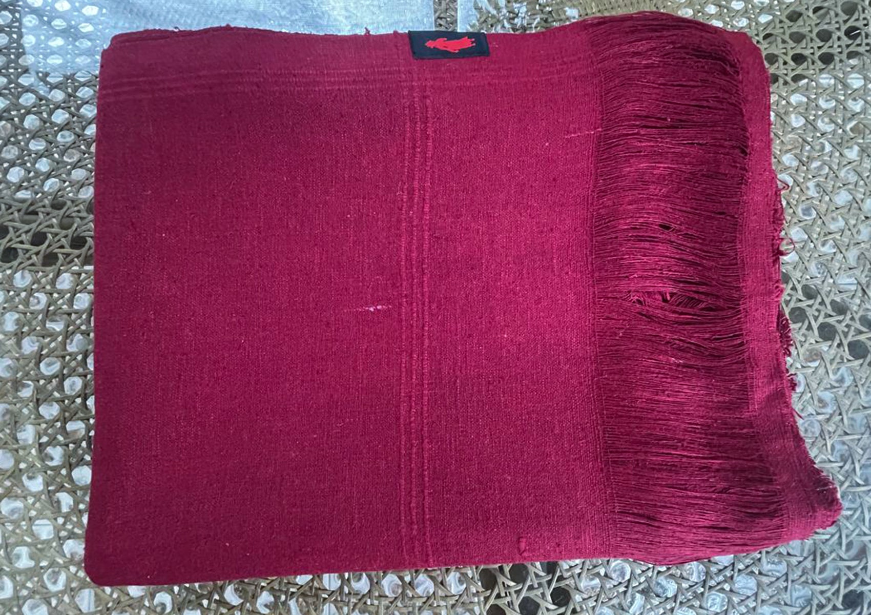 SAKSHI Different - Raw Peace Silk Large Meditation Shawl - Burgundy