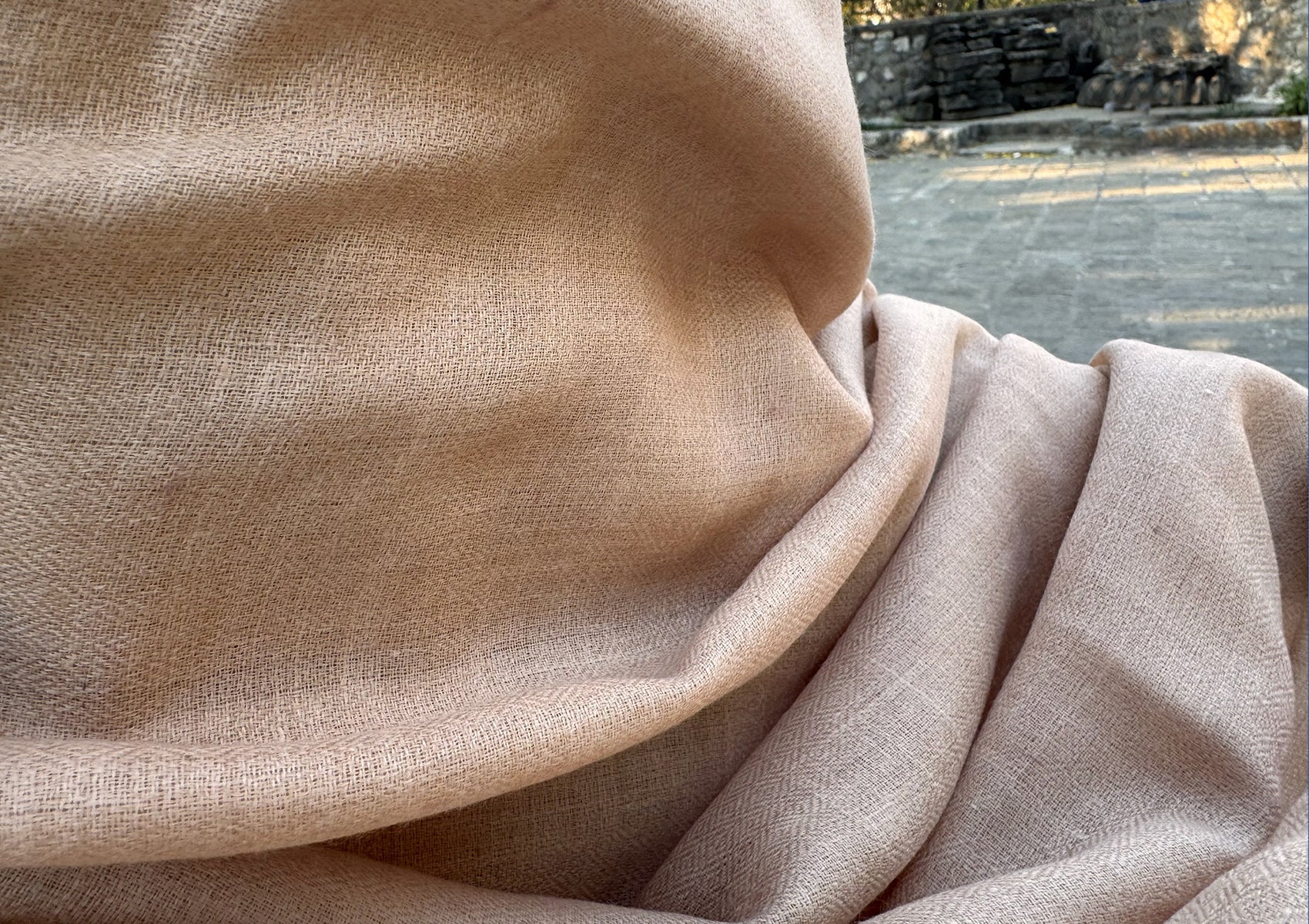 SHYAM - Pashmina Shawl for Men - Light Beige