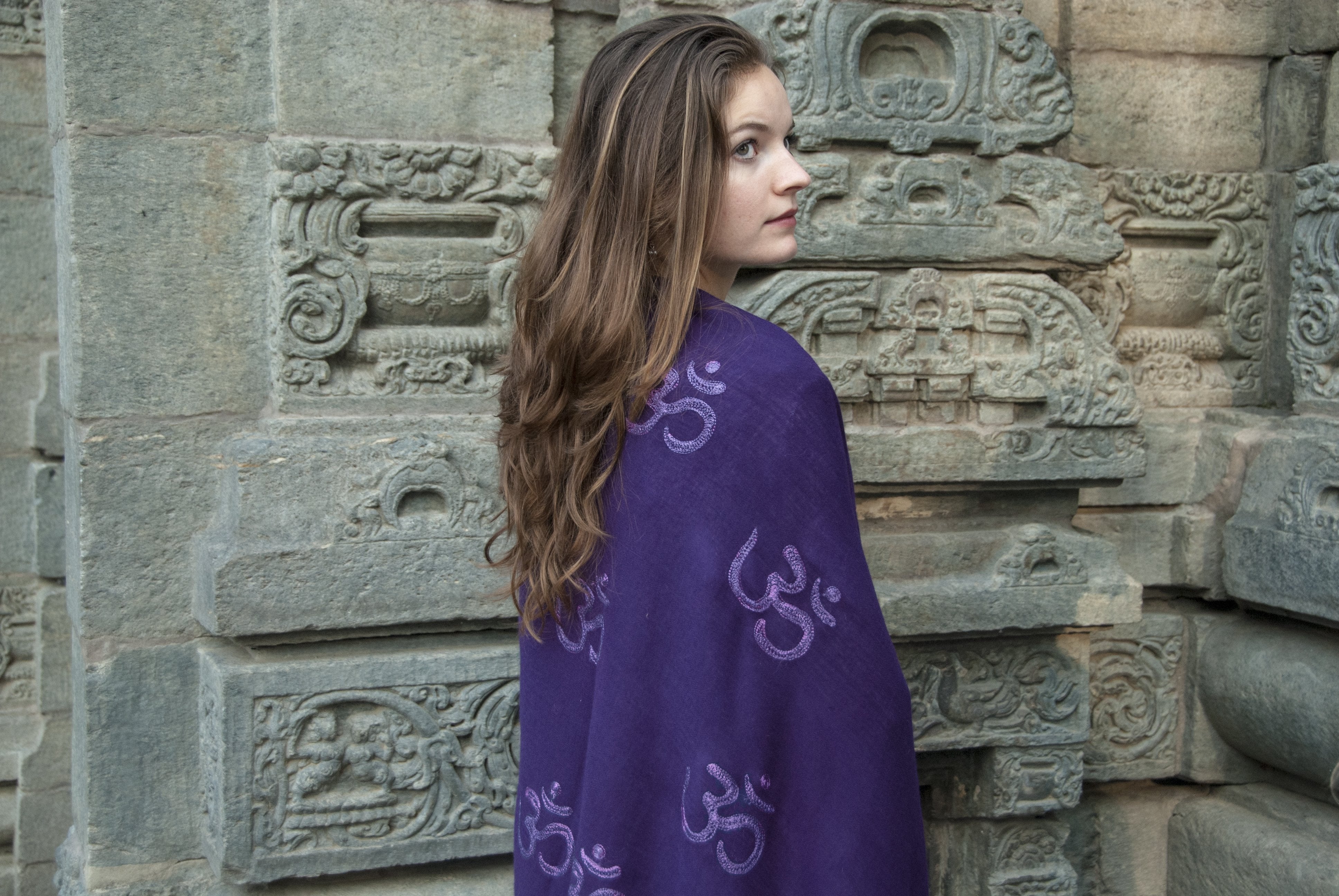 A traditional yoga blanket from Esprit de l'Himalaya, made for meditation.